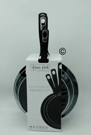 Set 3 Padelle Kaiser Koch 20-24-28 cm