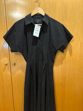 Vestido camisero negro Zara Talla S grande para M