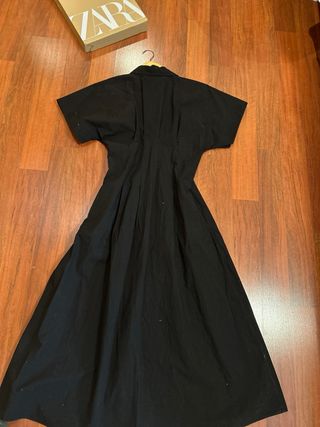 Vestido camisero negro Zara Talla S grande para M