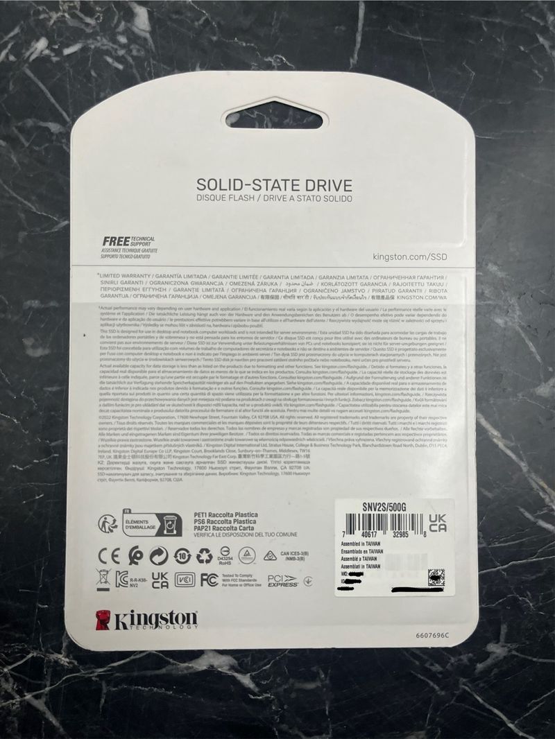 Disco SSD Kingston NV2 500GB PCIe 4.0 NVMe M.2 afbeelding 2