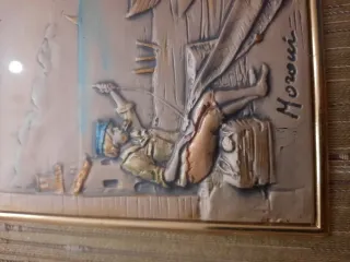 Quadro Moroni scena marina con barca