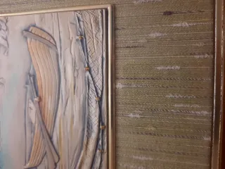 Quadro Moroni scena marina con barca