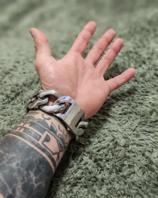 Pulsera Vitaly Acero 365g de eslabones anchos