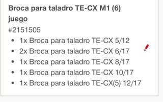 Set Brocas TE-CX M1 (6) Hilti