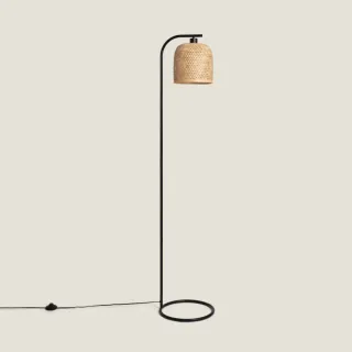 A ESTRENAR Lámpara de pie de bambú y metal