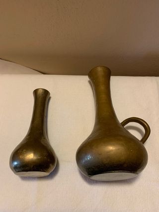 Coppia vasi ottone pesante