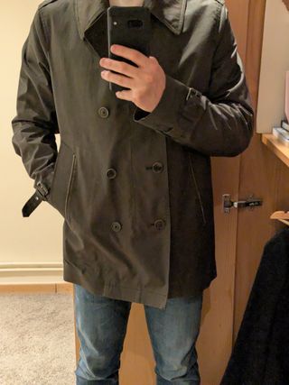 Gabardina Massimo Dutti Hombre Talla M Verde Oliva