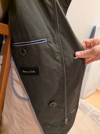 Gabardina Massimo Dutti Hombre Talla M Verde Oliva