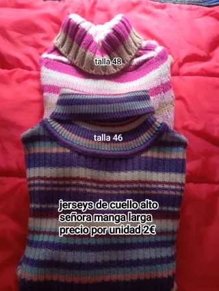 Jersey cuello alto rayas talla 48