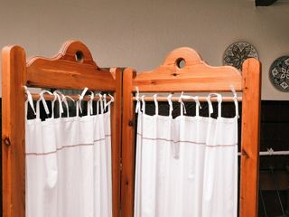 Biombo de madera y tela