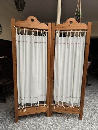 Biombo de madera y tela