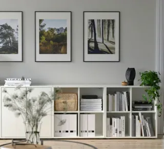 Librería modular blanca