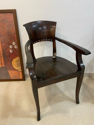 Conjunto 2 sillones madera estilo colonial