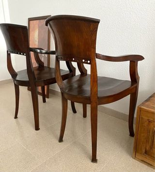 Conjunto 2 sillones madera estilo colonial