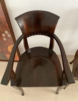 Conjunto 2 sillones madera estilo colonial