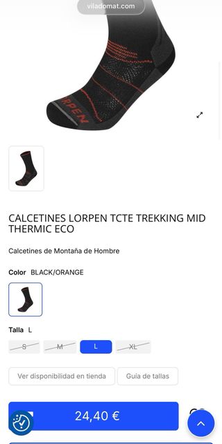 Calcetines Lorpen Trekking Talla M