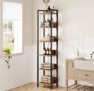 Estantería 6 Niveles Marrón Rústico