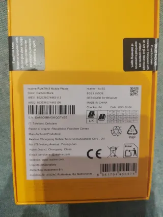 Realme 14x 5G negro carbon