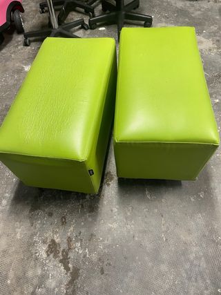 2 Banquetas Acolchadas Verdes