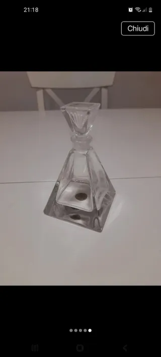 Bottiglietta decorativa in vetro