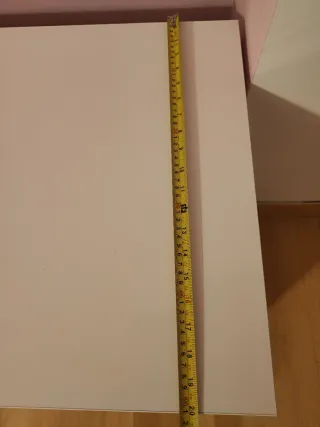 Mesa TV blanca zócalo beige, 1,80 m largo×51cm