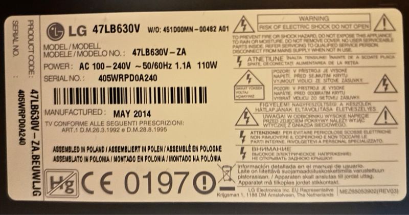 TV LG 47 47LB630V Plata afbeelding 5