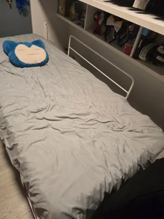 Mueble Cama Abatible Blanco y morado