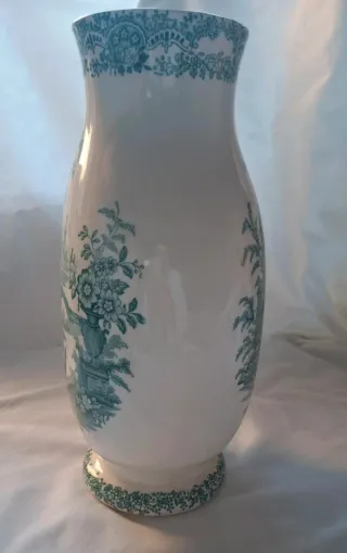 Jarrón La Cartuja porcelana azul y blanco