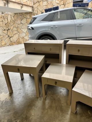 Conjunto muebles estilo oriental madera maciza