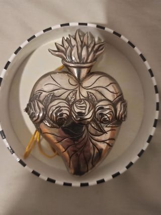 Exvoto Corazón Sagrado Plata Antiguo