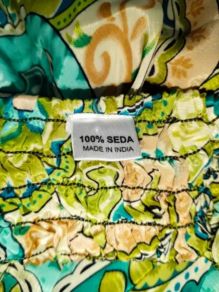 Vestido largo estampado verde