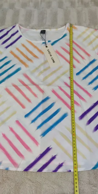 Camiseta Shein M multicolor rayas