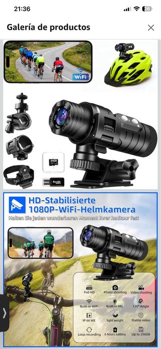 NUEVA.Cámara Deportiva de acción WiFi IP66 1080PHD