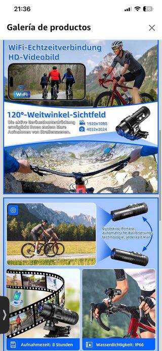 NUEVA.Cámara Deportiva de acción WiFi IP66 1080PHD