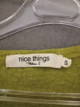 Vestido punto Nice Thinks verde Talla S