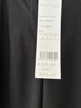 Pantaloni neri a gamba ampia Anonyme