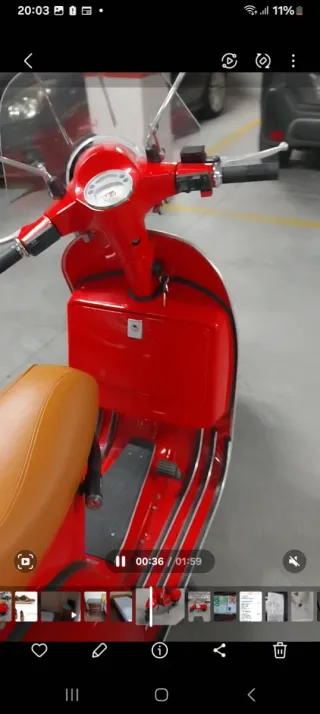 Vespa PX 150cc Scooter Manual Roja