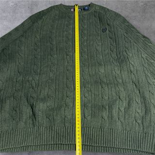 Retro Crewneck Army Green Chaps Jumper Large Size