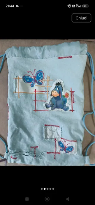 Zaino Disney Eeyore Farfalle Azzurro