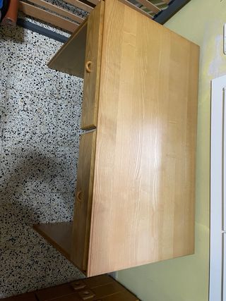 Escritorio madera y cristal