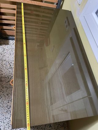 Escritorio madera y cristal