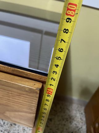 Escritorio madera y cristal