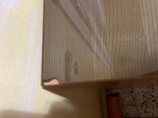 Escritorio madera y cristal