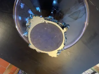 Vassoio grande in vetro e metallo