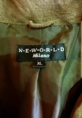 NewWorld Trench Pelle Scamosciata & Lana Verde