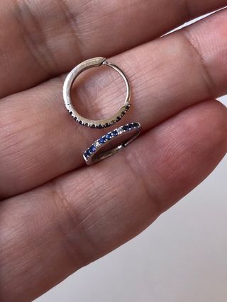 Pendientes Oro 9k Zafiro y Diamante