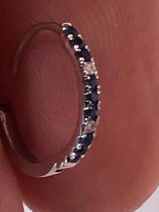 Pendientes Oro 9k Zafiro y Diamante