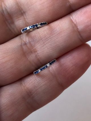 Pendientes Oro 9k Zafiro y Diamante