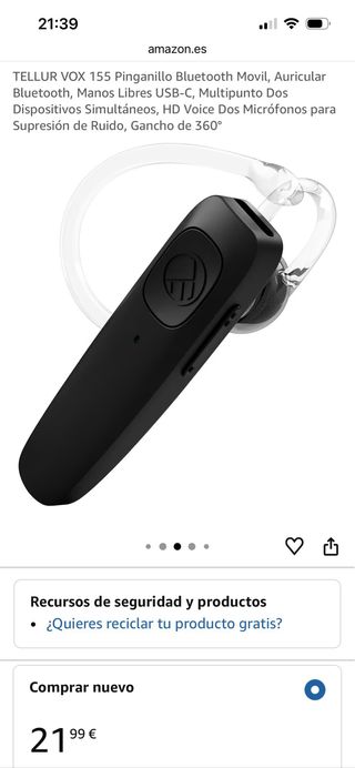 TELLUR VOX 155 Auricular Bluetooth Manos Libres