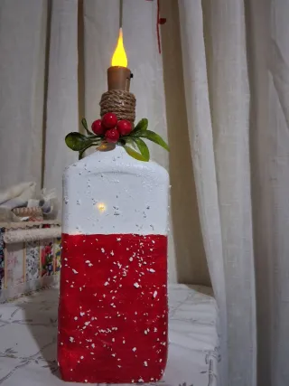 Botella Navideña con Luz LED